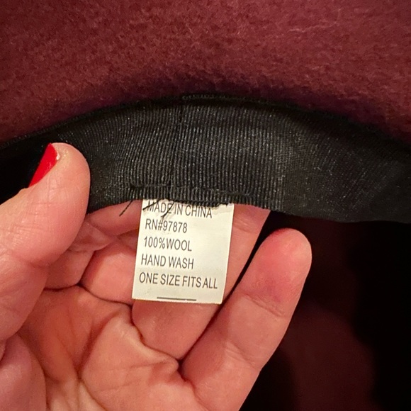 Loft Floppy Burgundy 100% Wool Hat - Picture 5 of 5